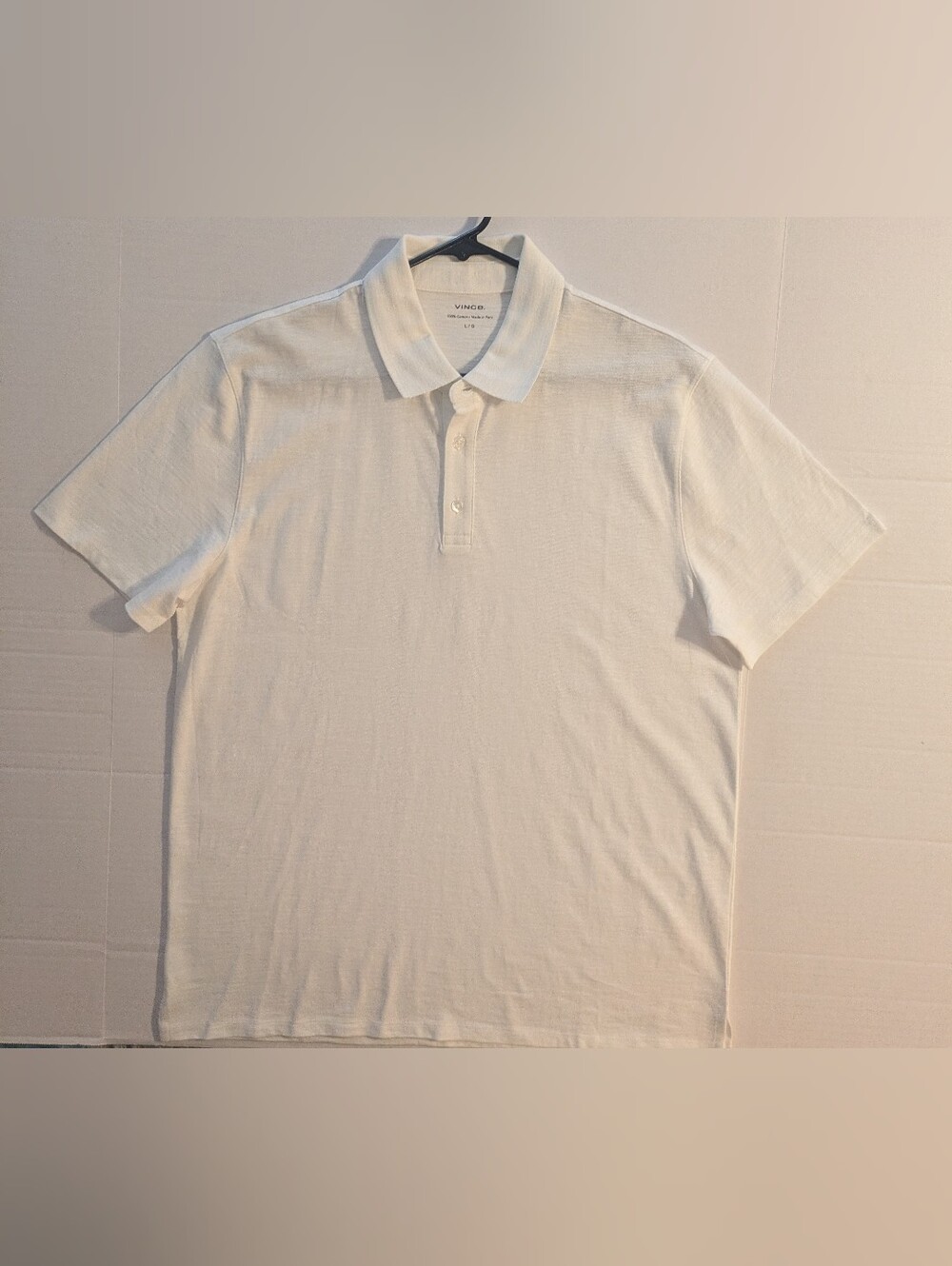 Vince Men's White Short-Sleeve Polo- L (NWOT)